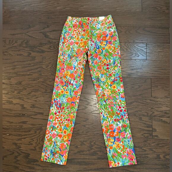 J. McLaughlin Masie Pants Blue - Multi Caprice Floral Size 4 NWT - Picture 3 of 7